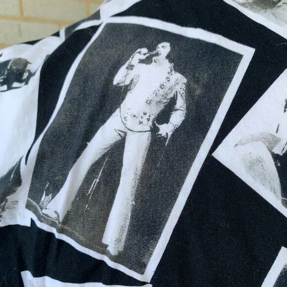 Vintage 1980’s The King Elvis Presley Photoprint Cotton Custom DRESS 1950s Style